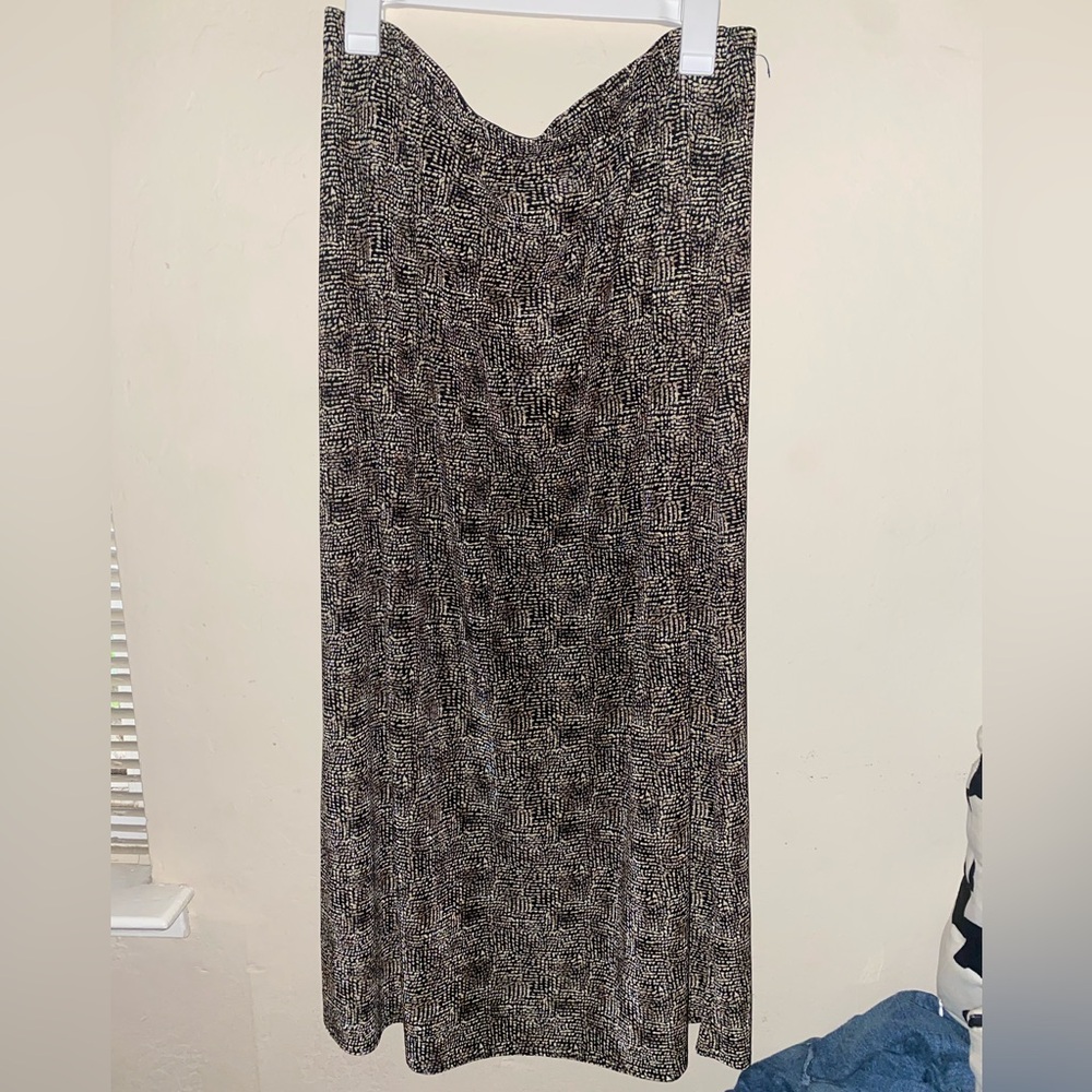 Kathie Lee Collection Black and Cream Patterned Dress